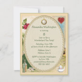 アリス及び白いウサギの不思議の国の誕生会 招待状 (裏面)