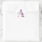 アリス名カスタム前シール女の子ラベルフローラA ラウンドシール (バッグ)