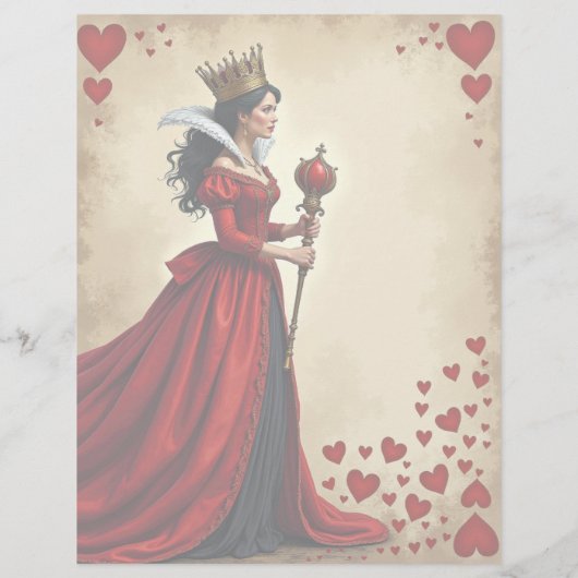 アリス女王ハートレッドセプタースクラップブック紙 (裏面)