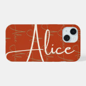 アリス手書き名前パターン iPhone 15ケース (裏面横)