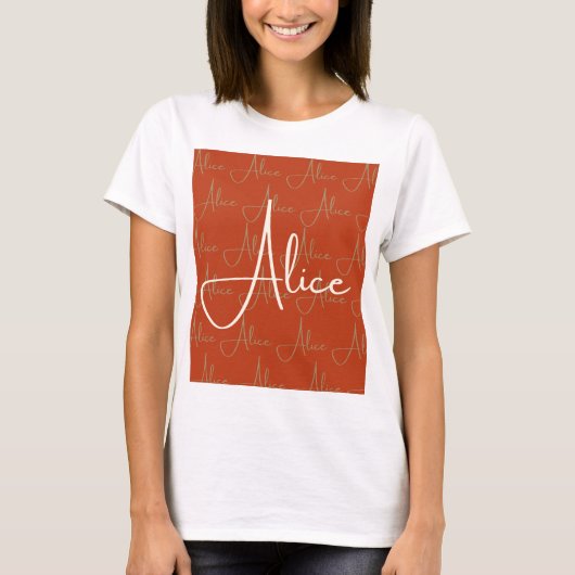 アリス手書き名前パターン Tシャツ (正面)