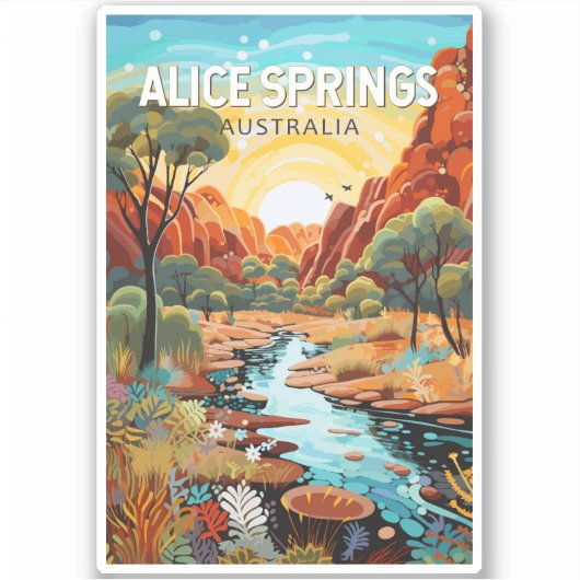 アリス春オーストラリア旅行アートヴィンテージ シール (正面)