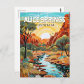 アリス春オーストラリア旅行アートヴィンテージ ポストカード (正面/裏面)