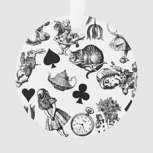 アリス白うさぎワンダーランドチェシャねこ オーナメント (正面)