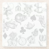 アリス白うさぎワンダーランドチェシャ猫 ガラスコースター (裏面)