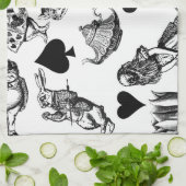 アリス白うさぎワンダーランドチェシャ猫 キッチンタオル (折り畳み)