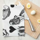 アリス白うさぎワンダーランドチェシャ猫 キッチンタオル (四つ折り)