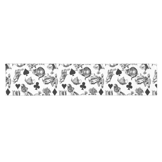 アリス白うさぎワンダーランドチェシャ猫 ショートテーブルランナー (横)