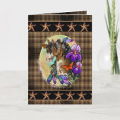 アリス絵を描トと蝶と馬のマスタング カード (正面)