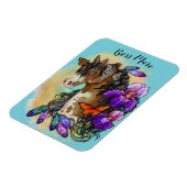 アリス絵を描トと蝶と馬のマスタング マグネット (左側)