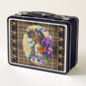 アリス絵を描トと蝶と馬のマスタング メタルランチボックス (裏面)