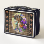 アリス絵を描トと蝶と馬のマスタング メタルランチボックス (正面)