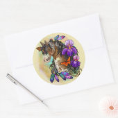 アリス絵を描トと蝶と馬のマスタング ラウンドシール (封筒)