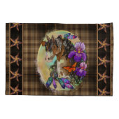 アリス絵を描トと蝶と馬のマスタング 枕カバー (裏面-左)