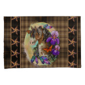 アリス絵を描トと蝶と馬のマスタング 枕カバー (正面右)