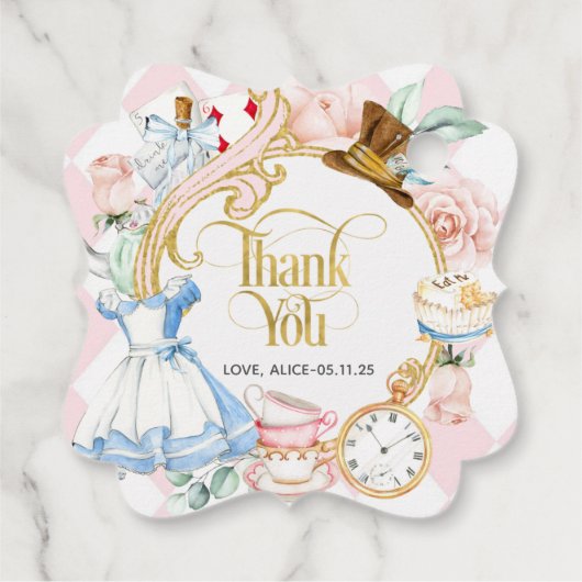 アリス茶パーティーワンダーランド感謝してい誕生日 フェイバータグ (裏面)