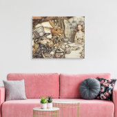 アリス誕生日ウンバースデーラビットハッターパーティー キャンバスプリント (インサイチュ (リビング))