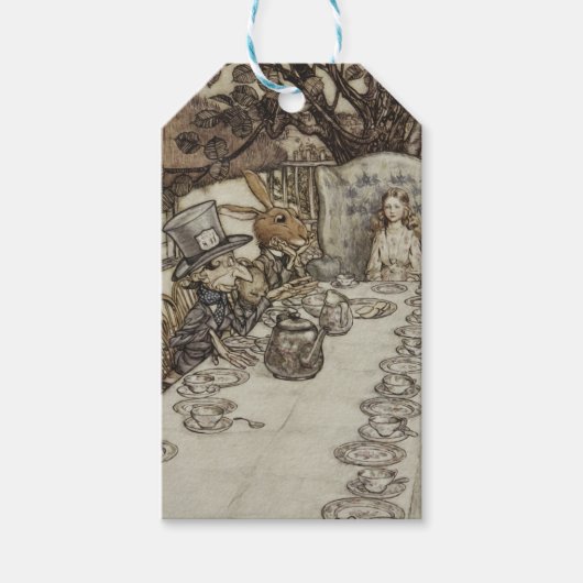 アリス誕生日ウンバースデーラビットハッターパーティー ギフトタグ (正面)