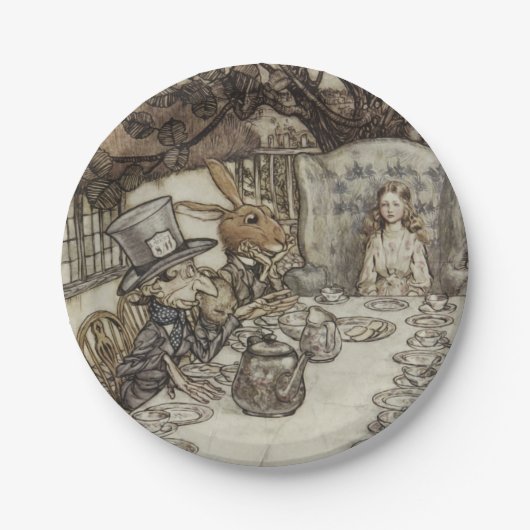 アリス誕生日ウンバースデーラビットハッターパーティー ペーパープレート (正面)