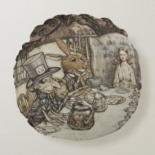 アリス誕生日ウンバースデーラビットハッターパーティー ラウンドクッション (正面)
