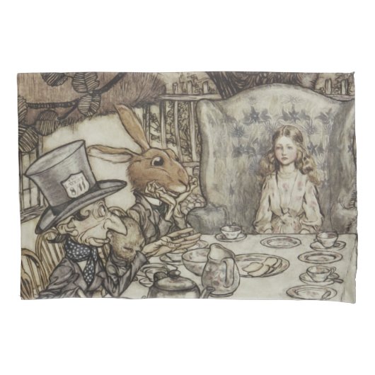 アリス誕生日ウンバースデーラビットハッターパーティー 枕カバー (正面)
