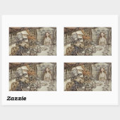 アリス誕生日ウンバースデーラビットハッターパーティー 長方形シール (シート)