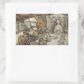 アリス誕生日ウンバースデーラビットハッターパーティー 長方形シール (バッグ)