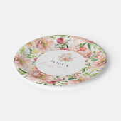 アリス赤面フローラブライダルシャワーティーパーティーブランチ ペーパープレート (アングル)