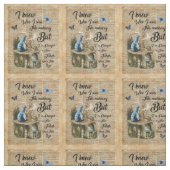 アリス、きのこおよびジンのヴィンテージ辞書の芸術 ファブリック (見本)