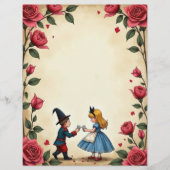 アリス アンド カード ローズ ボーダー スクラップブッキング ペーパー (正面)