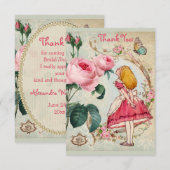 アリス イン ワンダランド サンクス ユー ブライダル シャワー サンキューカード (正面/裏面)