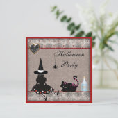 アリス・ウィッチ＆チェシャ猫 ハロウィンパーティー招待状 招待状 (スタンド正面)