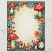 アリス・キノコと時計のスクラップブッキングペーパー (正面)