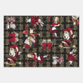 アリス・クイーン・オブ・ハート・ブラックとレッド・セット ラッピングペーパーシート (正面2)