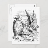 アリス、グリフォン、にせウミガメのダンス ポストカード (正面/裏面)