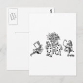 アリス&ザワンダーランド集団インブラック&ホワイト ポストカード (正面/裏面)