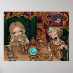 アリス&ザ不機嫌ハッターsteampunk wonderlandプリント ポスター