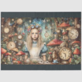 アリス スチームパンクのキノコの幻想的なデザイン 薄葉紙 (正面)