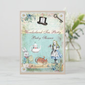 アリス&チェシャねこワンダーランドベビーシャワー 招待状 (スタンド正面)