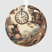 アリス&チェシャ猫:幻想的な不思議の国のファンタジー オーナメント (裏面)