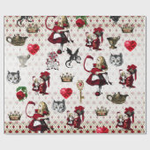 アリス、テニエル、黒と赤のハート女王 ラッピングペーパー (フラット)