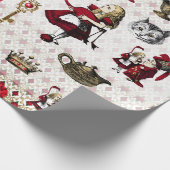 アリス、テニエル、黒と赤のハート女王 ラッピングペーパー (角)