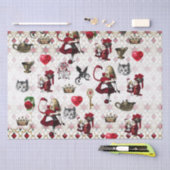 アリス、テニエル、黒と赤のハート女王 薄葉紙 (クラフト)