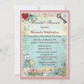 アリス&ピンクフラミンゴブライダルシャワーティーパーティー 招待状 (裏面)