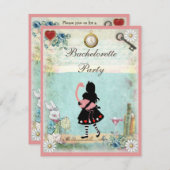 アリス&ピンクフラミンゴ&マルティーニ独身最後の夜! 招待状 (正面/裏面)