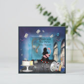 アリス&ピンクフレミンゴ ワンダーランド ベイビーシャワー 招待状 (スタンド正面)