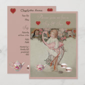 アリス&ピンク·フラミンゴ·シップ&シー·ベイビー·シャワー 招待状 (正面/裏面)