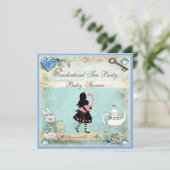 アリス&フラミンゴワンダーランドベビーシャワーティーパーティー 招待状 (スタンド正面)