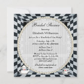 アリス、フラミンゴ及び月のブライダルシャワー 招待状 (裏面)