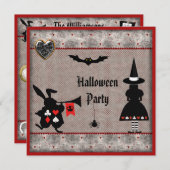 アリス&ラビットワンダーランドハローウィンパーティ招待状 招待状 (正面/裏面)